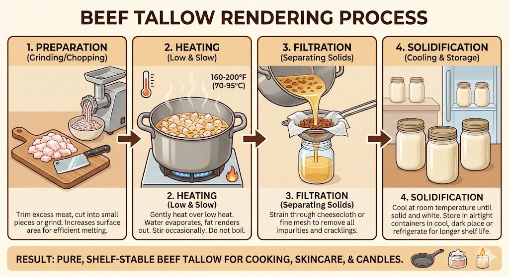 How to render beef tallow infographic
